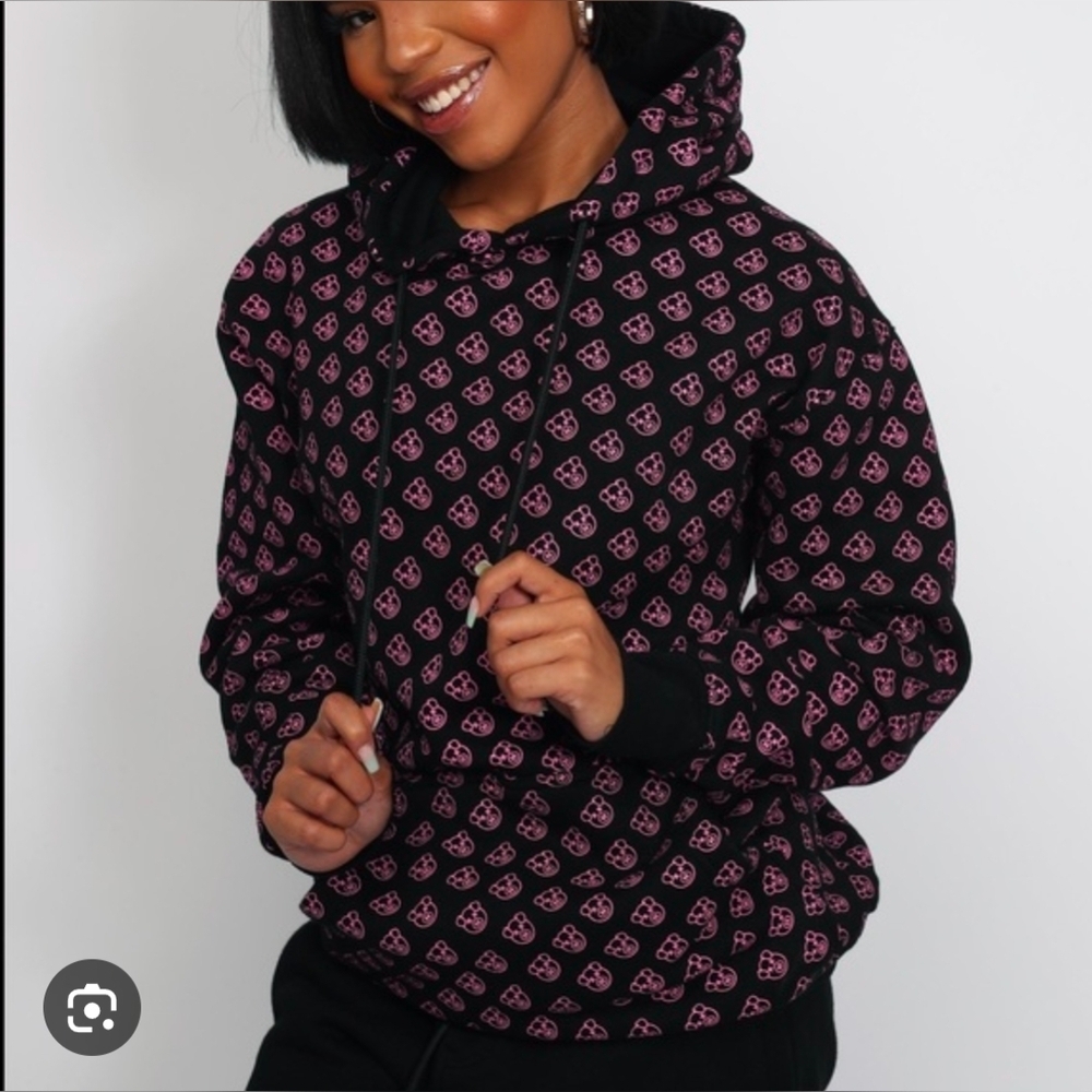 Shane Dawson x Jeffree Star All Over Pig Unisex Hoodie Size Med. Black Pink